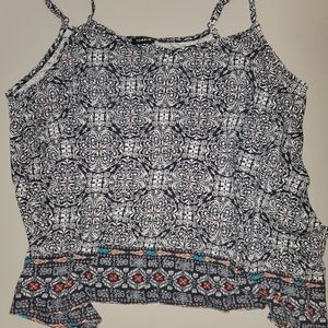 Torrid sz 2 swing tank blue/pink/turquoise print